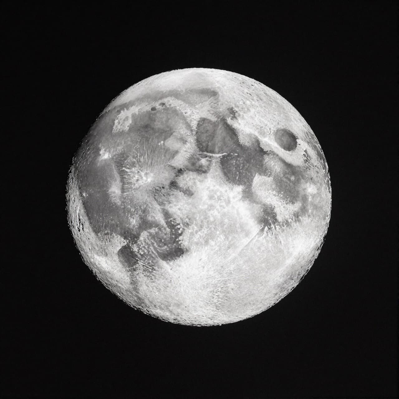 Full moon on black